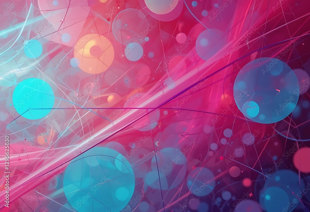 Aufkleber dynamic abstract composition with vibrant colors and bokeh effects