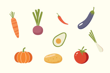 vegetables vector set
