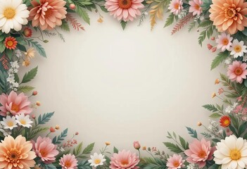 A vertical video of animated flowers growing and forming a frame with blank space for text in the center.