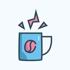 Coffee Energy Icon Design in Color Style