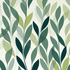 Abstract kelp plant simple shape, minimal eco agriculture concept, green color. Vector illustration 