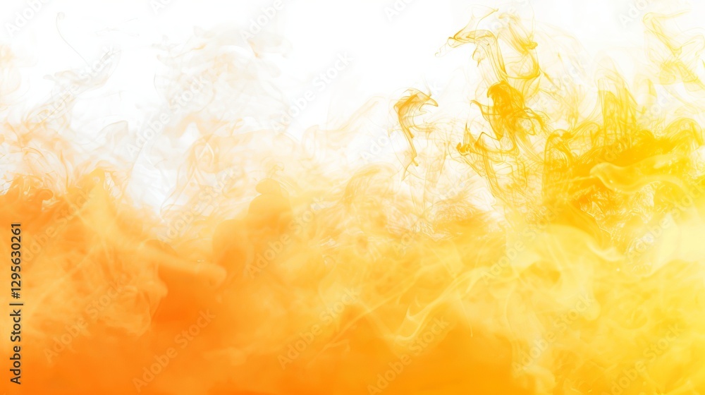 Poster panoramic fog and mist texture overlays featuring a luminous abstract yellow smoke background for dr