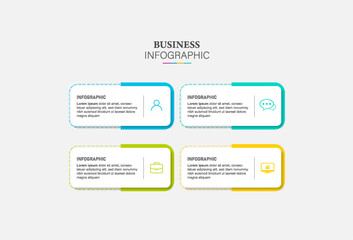  4 tabs Infographic design template icons