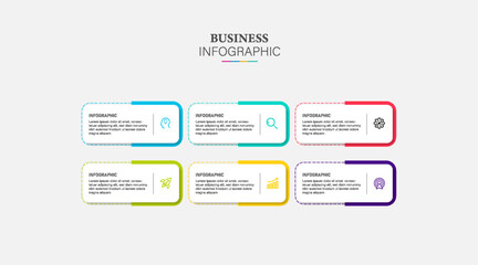  6 tabs Infographic design template icons