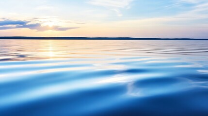 Fototapeta premium Calming Water Surface Reflected by Sunset Colors Over a Serene Lake : Generative AI