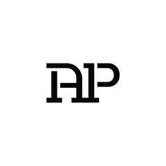 AP monogram logo design letter text name symbol monochrome logotype alphabet character simple logo