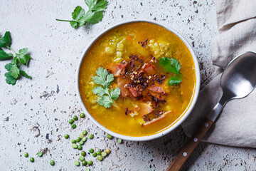 Split pea soup with ham.