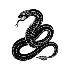 Fototapeta premium Snake silhouette isolated on white background
