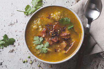 Split pea soup with ham.