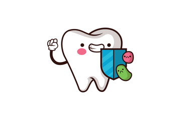 Cute Teeth Character Illustration