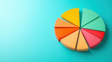 Obraz premium Colorful Pie Chart Segments on Bright Background