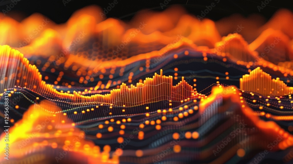 Poster hologram complex business graph present statistic infographic design for excellent business plan. sm