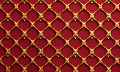 Fototapeta premium Elegant Gold Pattern on Rich Red Background for Decorative Design