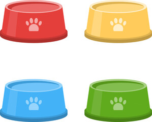 Pet bowl, pet food and water bowl, pet bowl icon. Web banner, poster, vector, vector illustration.