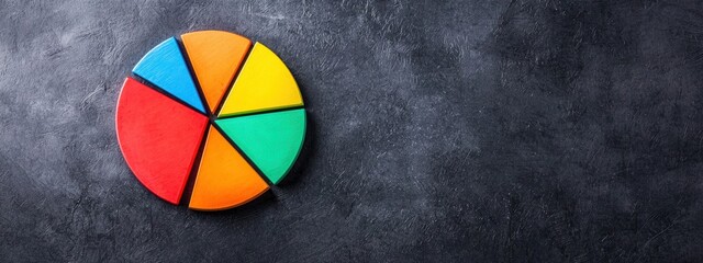 Fototapeta premium Colorful Pie Chart on Dark Background