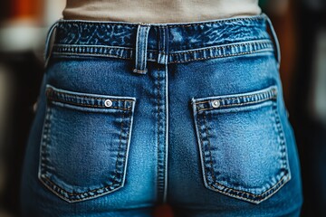 Woman's jeans, back view, close-up