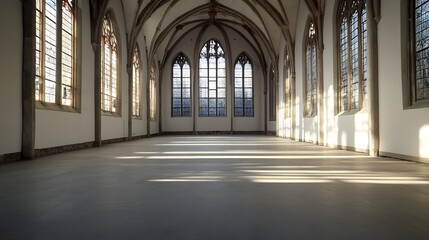 Obraz premium Spacious Historic Interior of Beautiful Church with Stunning Architecture : Generative AI