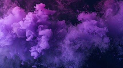 Fototapeta premium Ethereal purple ink swirl blooming in a mesmerizing 3D-rendered cloud, creating a striking abstract art background and captivating wallpaper illustration