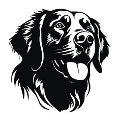 Obraz premium Minimal Golden Retriever Silhouette for T-Shirt or Sticker Design