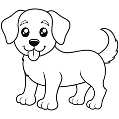 a cute dog outline vector