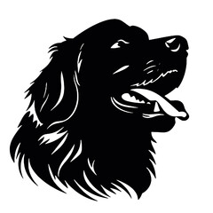 Obraz premium Golden Retriever - Vector black dog silhouette isolated