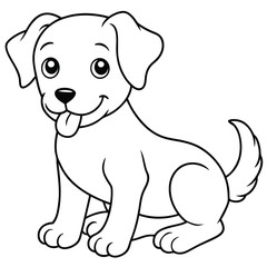 Fototapeta premium a cute dog outline vector
