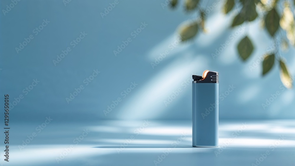 Poster lighter resting on a smooth surface with soft light and gentle shadows in a tranquil indoor setting