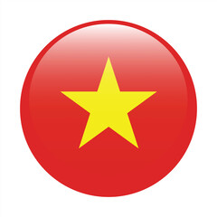 Vietnam circle flag logo icon digital vector illustration