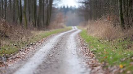 Obraz premium Picturesque rural path surrounded by tranquil nature capturing the essence of outdoor exploration : Generative AI