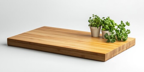 Bamboo Cutting Board with Herbs