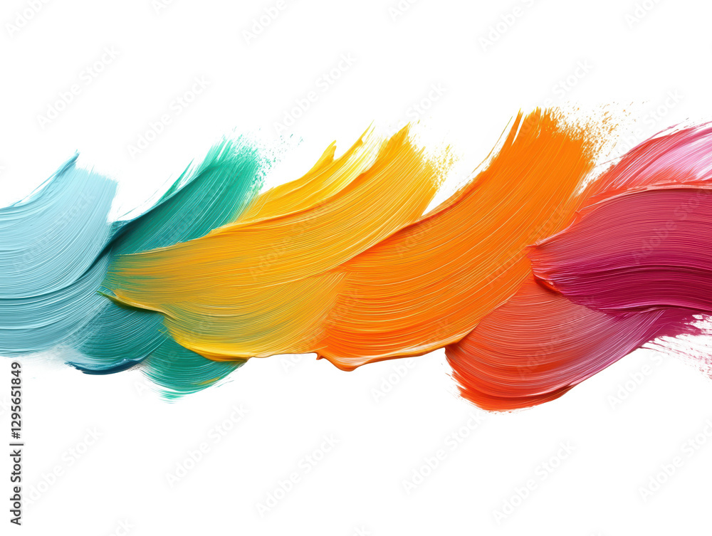 Aufkleber vibrant brush strokes in various colors create a dynamic and artistic flow.