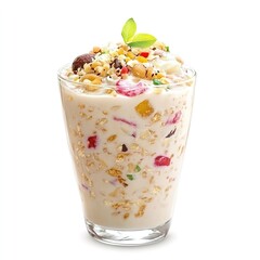 Refreshing Falooda for Ramzan Celebration Isolated on White Background