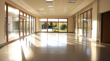 Bright and Spacious Modern Interior with Abundant Natural Light and Large Windows : Generative AI