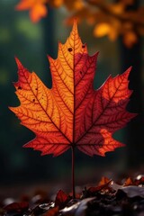 Fototapeta premium Intricate skeletal leaf patterns, autumnal hues , background, autumn