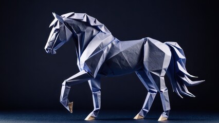 Obraz premium An elegant paper horse capturing the beauty of origami art