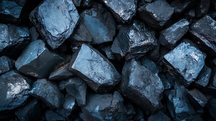 Abstract Close Up of Dark Coal Rocks Displaying Mineral Texture in a Natural Setting : Generative AI