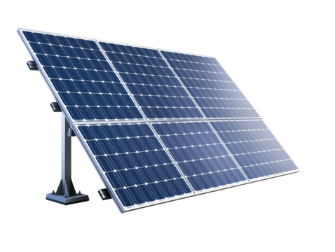 A solar panel with multiple photovoltaic cells, designed to convert sunlight into electricity efficiently.