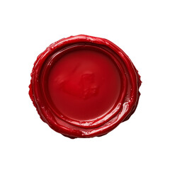 Red Wax Seal, Isolated on Transparent Background