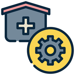 Obraz premium home health care management hospital filled outline icon