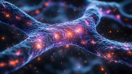 Futuristic Microscopic Cells with Glowing Energy - Sci-Fi Biology Concept