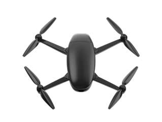 A sleek, modern drone featuring four propellers and a streamlined body design, showcasing advanced technology for aerial photography and exploration.