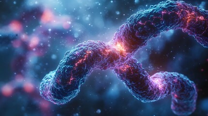 Futuristic Microscopic Cells with Glowing Energy - Sci-Fi Biology Concept