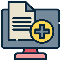 Obraz premium paper report monitor health care filled outline icon
