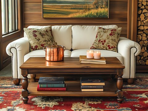 Cozy Living Room Sofa Coffee Table