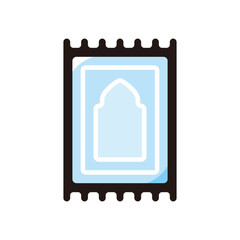 Sajadah illustration icon.Simple vector outline, clipart for graphic design.