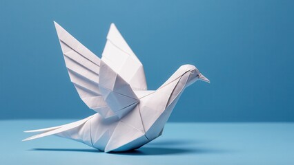  a stunning white origami bird poised for flight