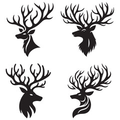 Majestic Deer Head Silhouettes