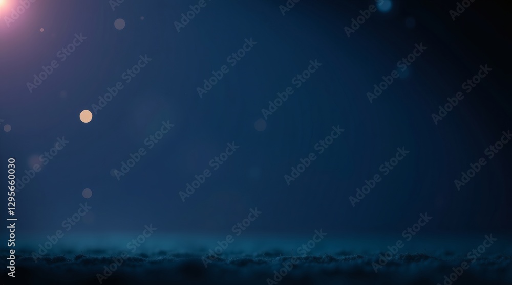 Poster a minimalist and serene backdrop with a soft blue hue, featuring subtle bokeh lights and a textured 