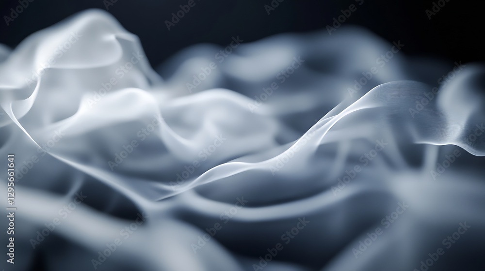 Aufkleber artistic abstract representation of flowing white fabric or smoke creating a sense of movement : gen