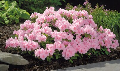 Naklejka premium Pink-Flowering Deciduous Azalea for Early Spring, Generative AI